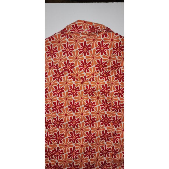 Roper Orange & Red Floral Button Down Western Shirt Size XS - Picture 4 of 8